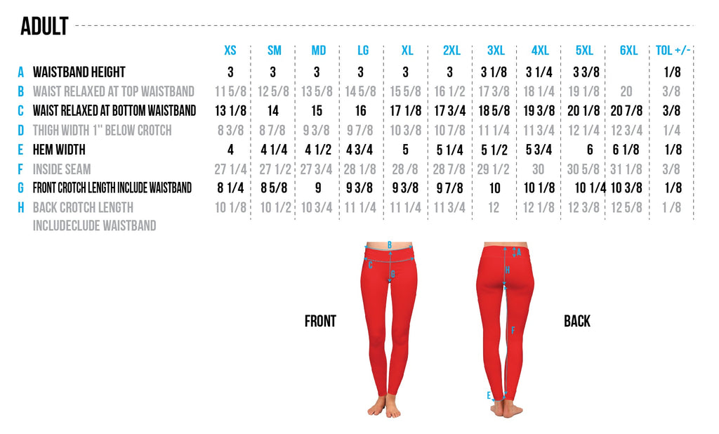 Adult Size Chart